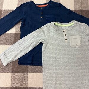Bundle Alert 🚨 FREE SHIPPING Long Sleeve Carters/OshKosh Shirts - Navy and Gray